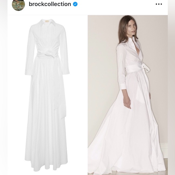 BROCK COLLECTION COTTON POPLIN EYELET WRAP MAXI DRESS - NWT - Picture 16 of 16